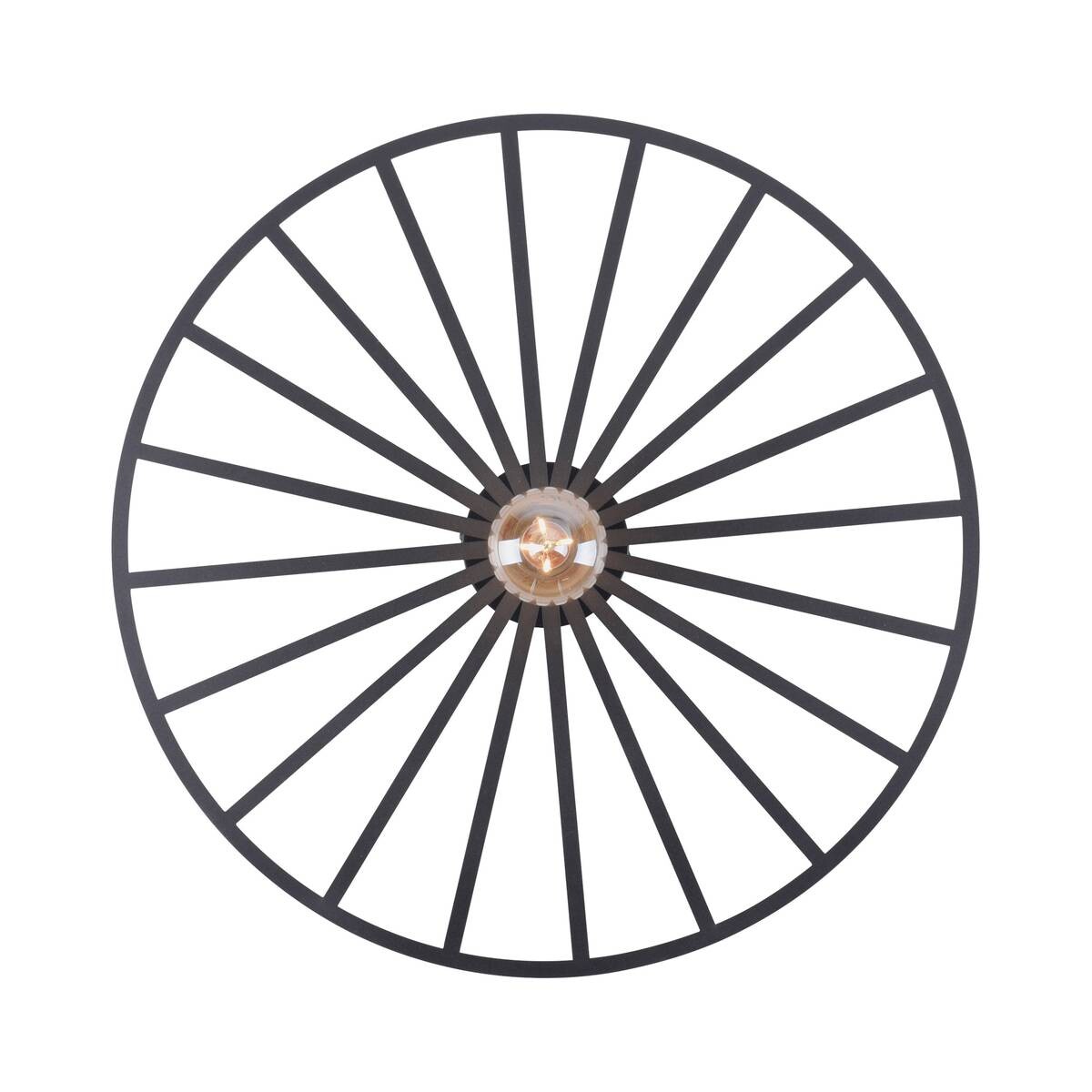 Just Light Wand-/Deckenleuchte SPIKE 15636-18 schwarz Metall H/D: ca. 9x50 cm E27 1 Brennstellen