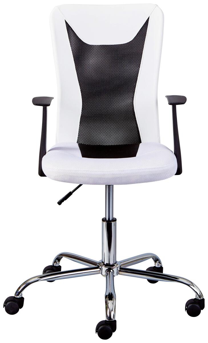 Drehstuhl Donny weiß schwarz Kunstleder Netzstoff