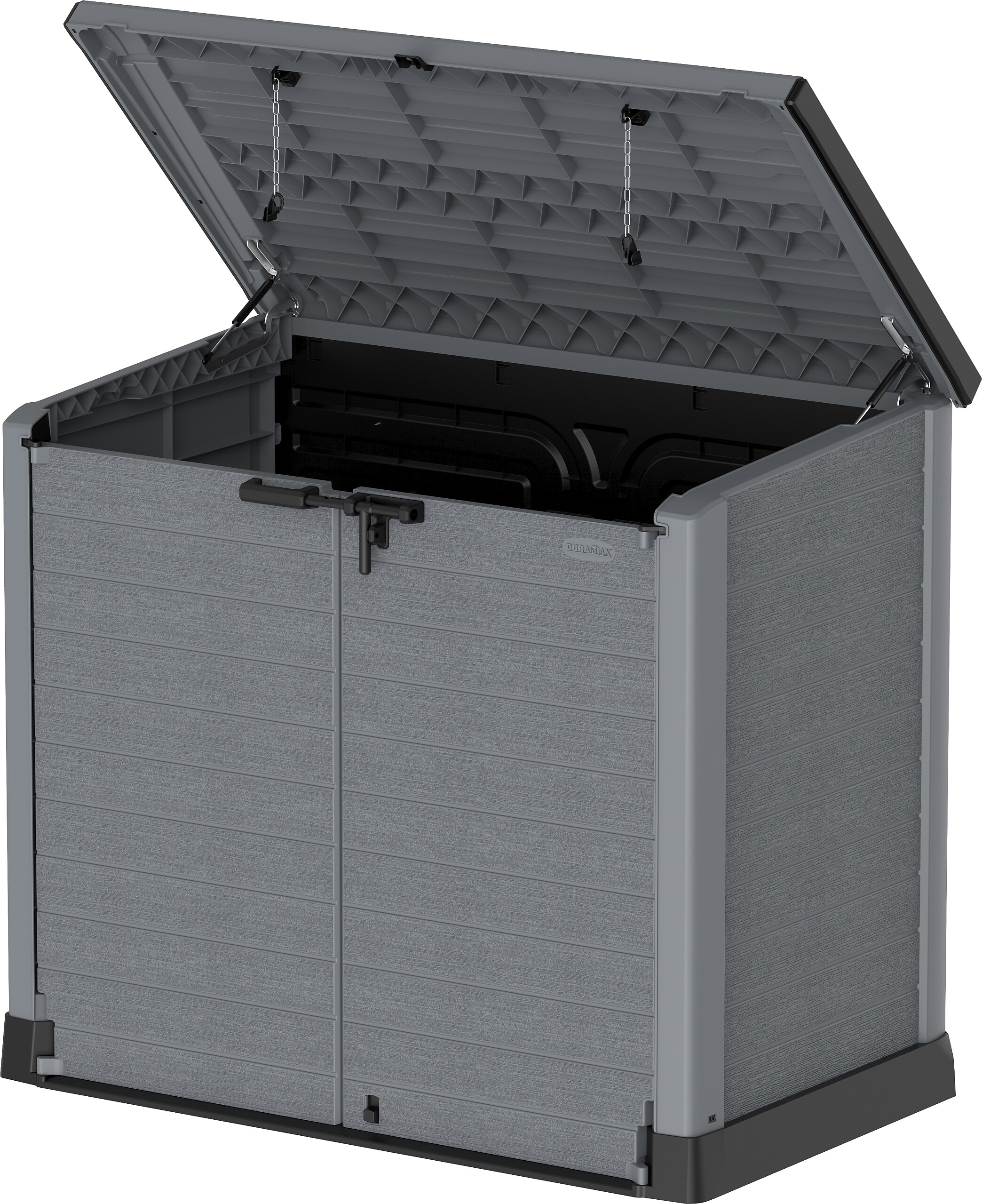 VCM Mülltonnenbox 2er StoreAway grau Kunststoff B/H/L: ca. 145x125x83 cm