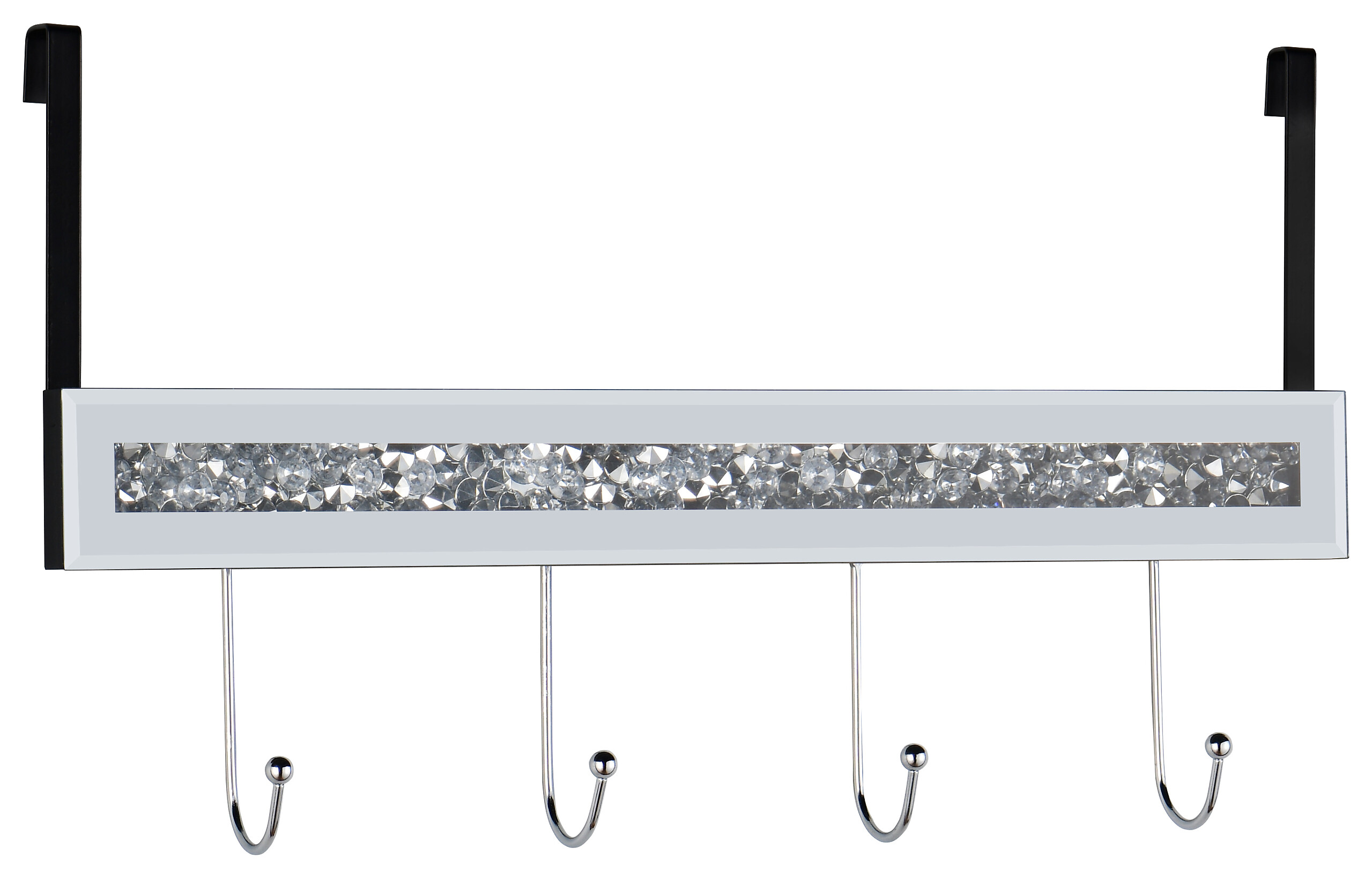 Türgarderobe Zoe weiß schwarz Glas B/H/T: ca. 40x12x9 cm Türgarderobe Zoe weiß schwarz Glas B/H/T: ca. 40x12x9 cm