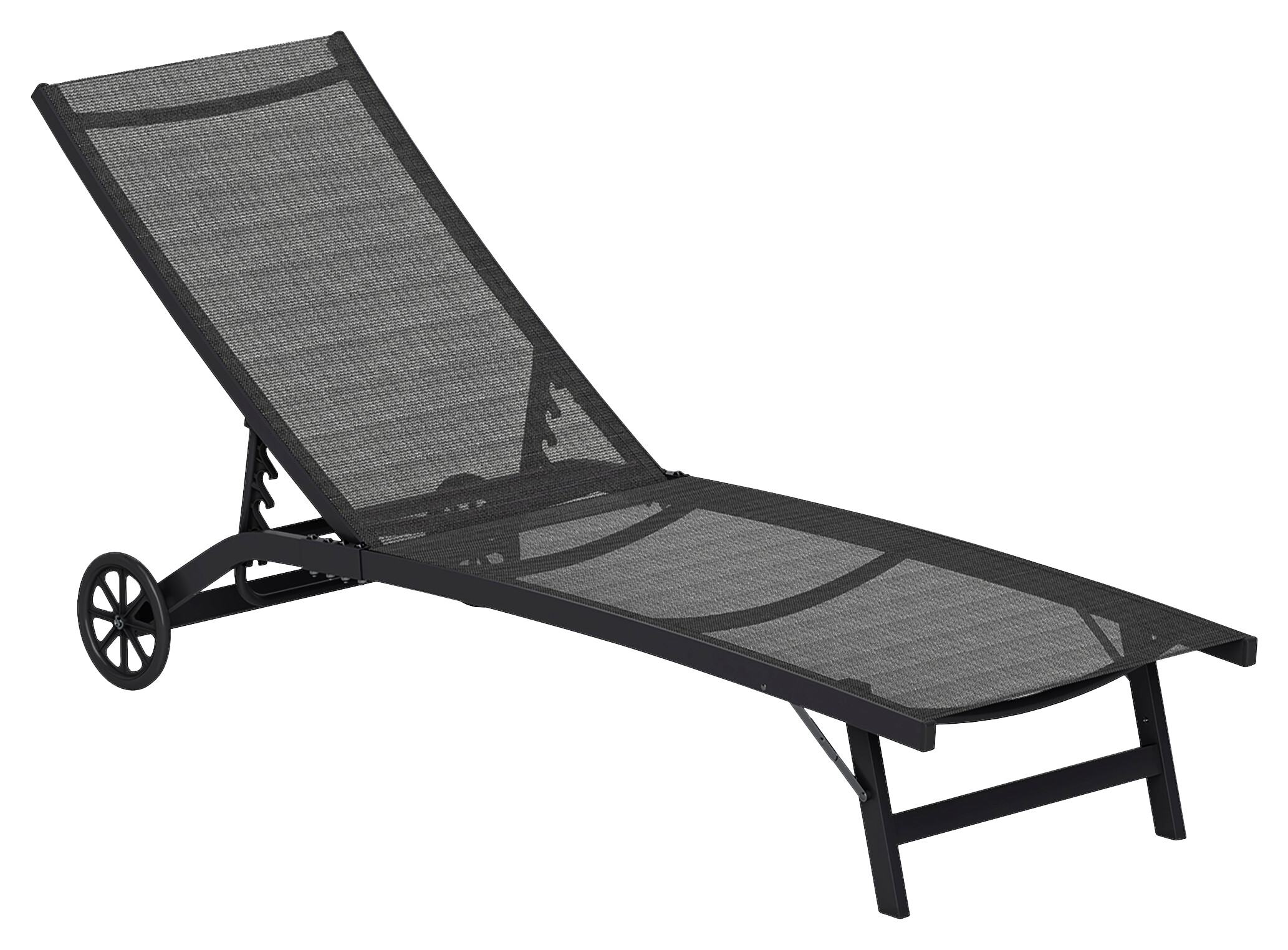 Outsunny Sonnenliege schwarz Aluminium B/H/L: ca. 165x102x66 cm