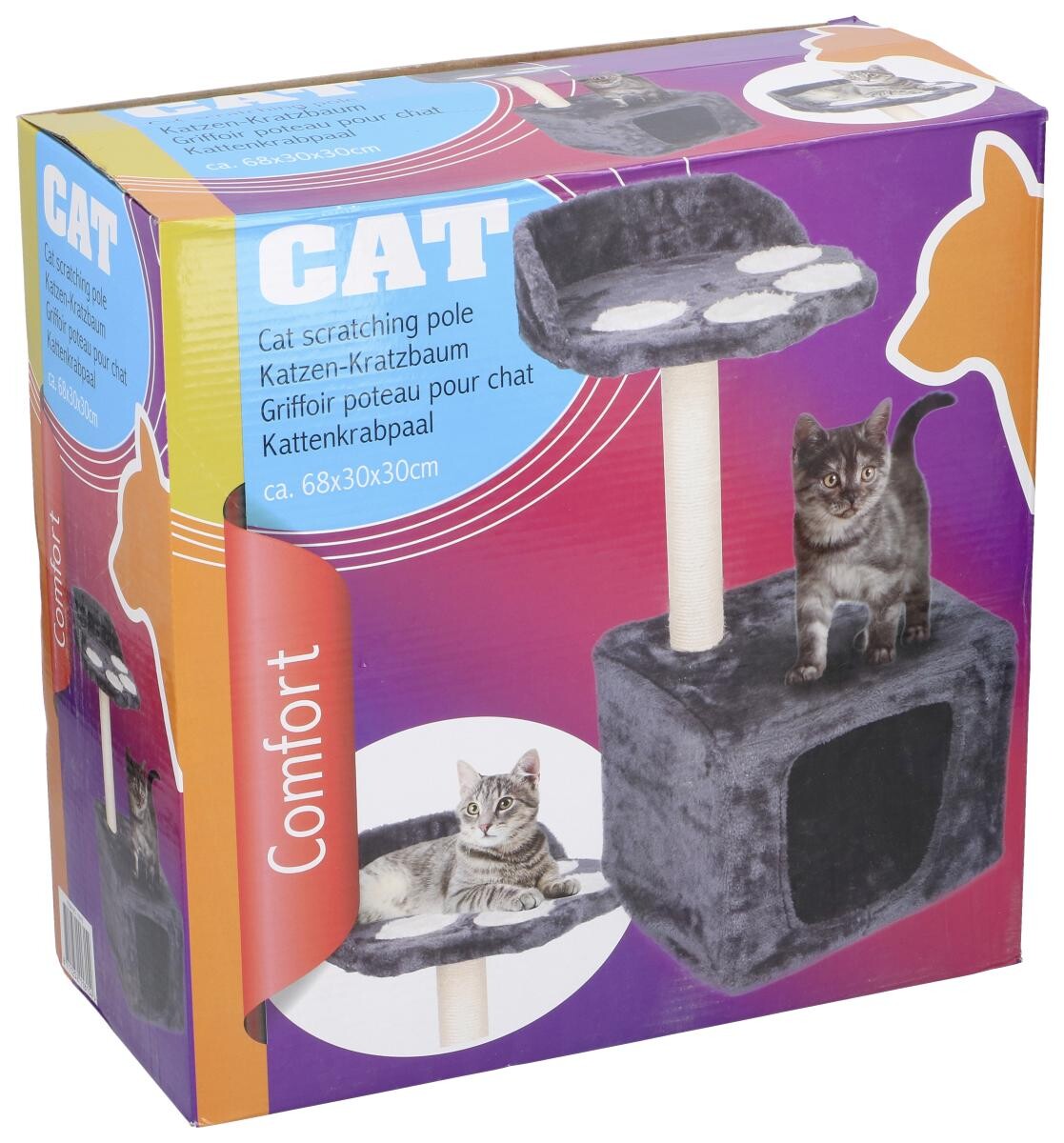 Katzenkratzbaum dunkelgrau Sisal B/H/T: ca. 68x30x30 cm