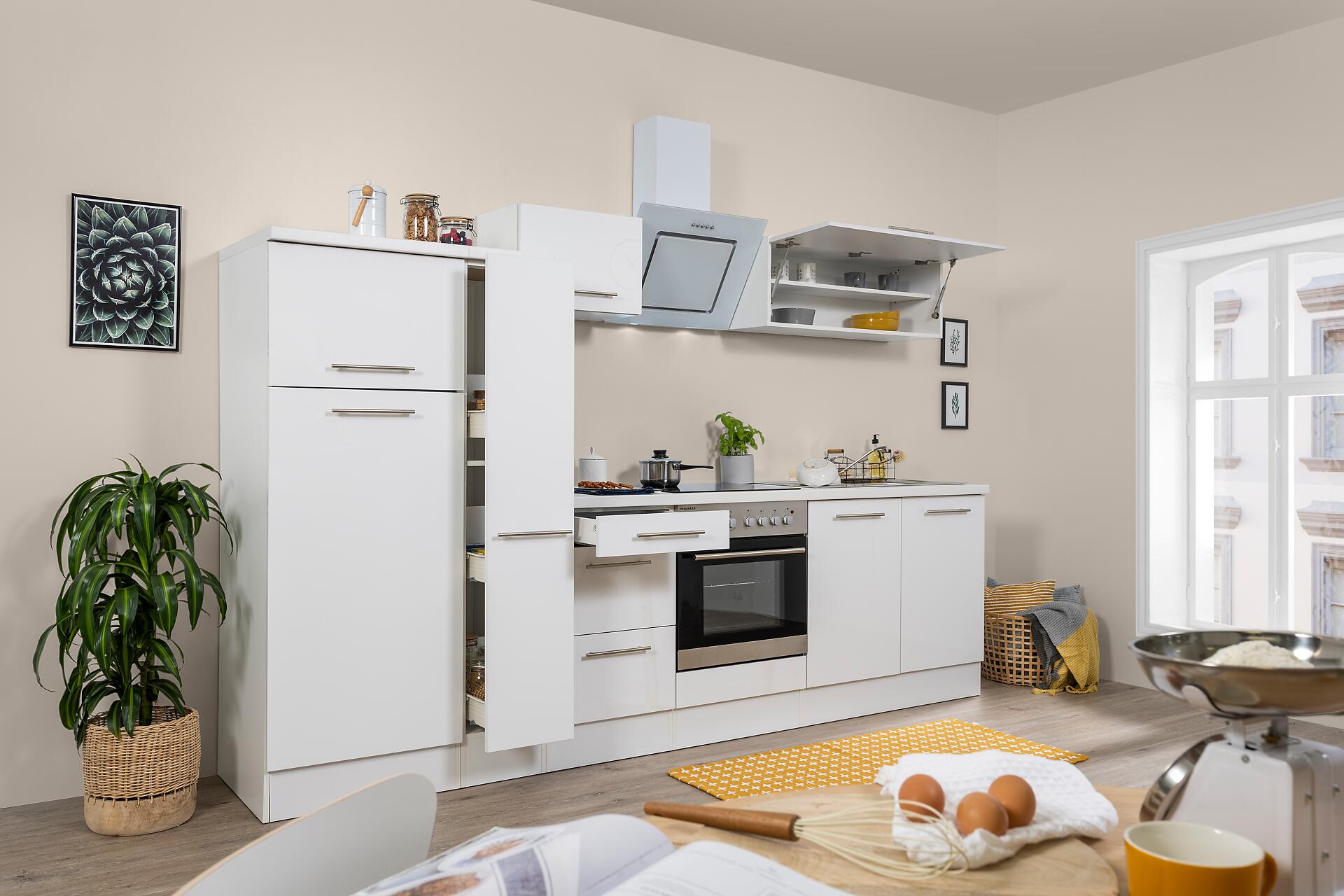 Respekta Küchenblock Amanda weiß Hochglanz B/H/T: ca. 300x200x60 cm