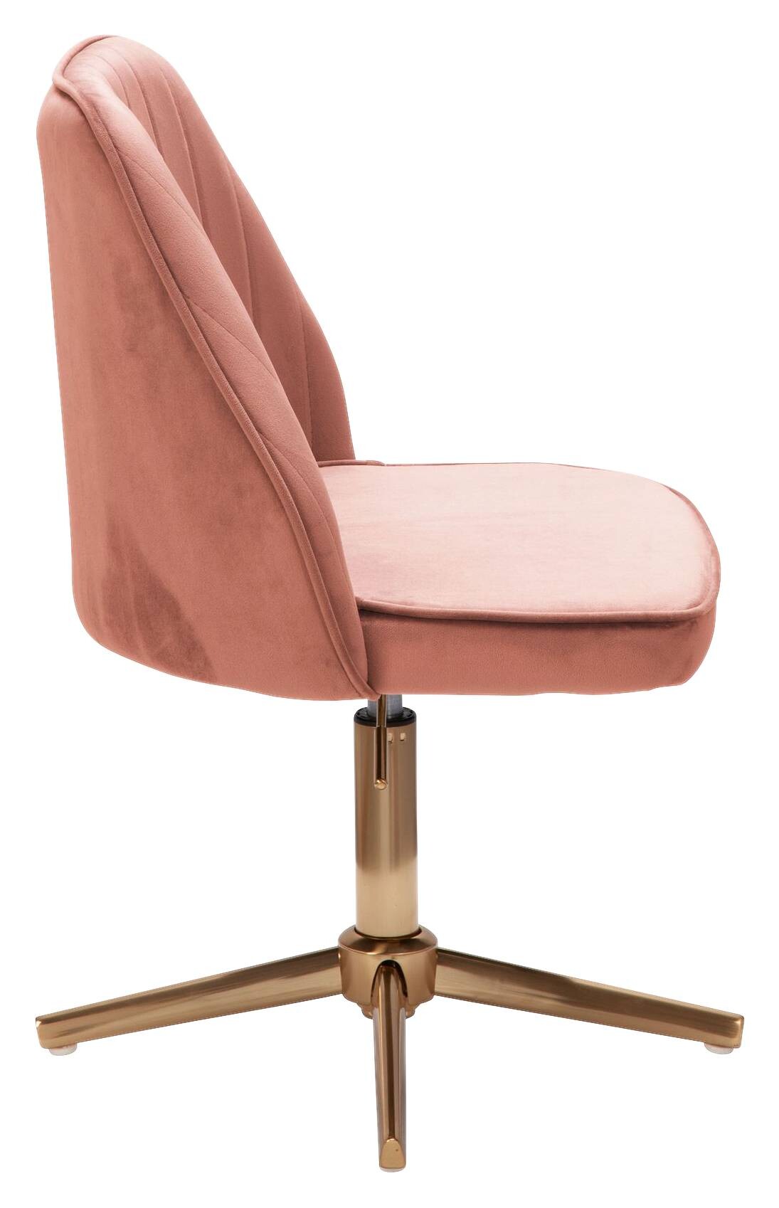 Drehstuhl rosa gold Stoff Eisen