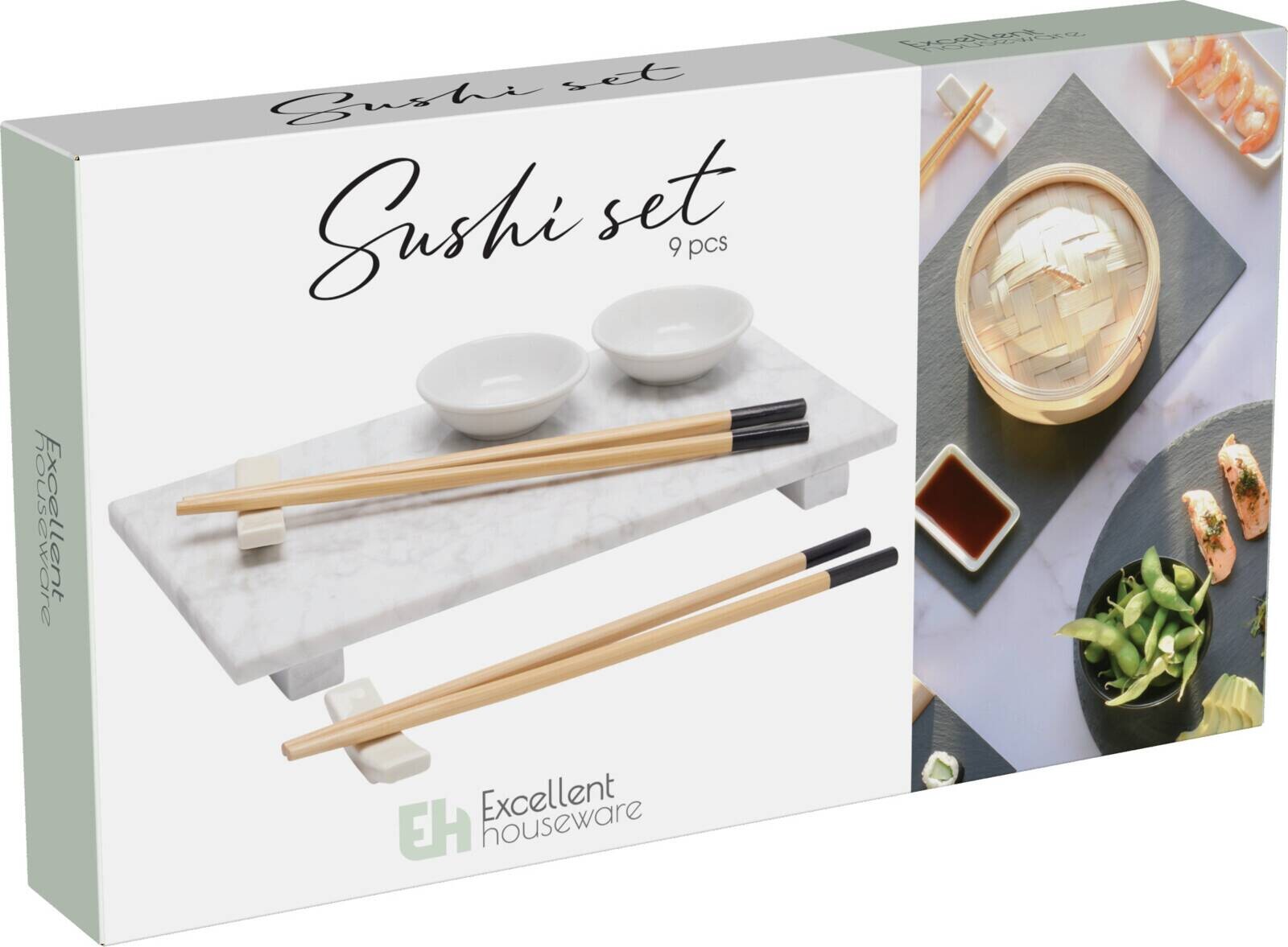 Sushi Set 9tlg. weiß Marmor