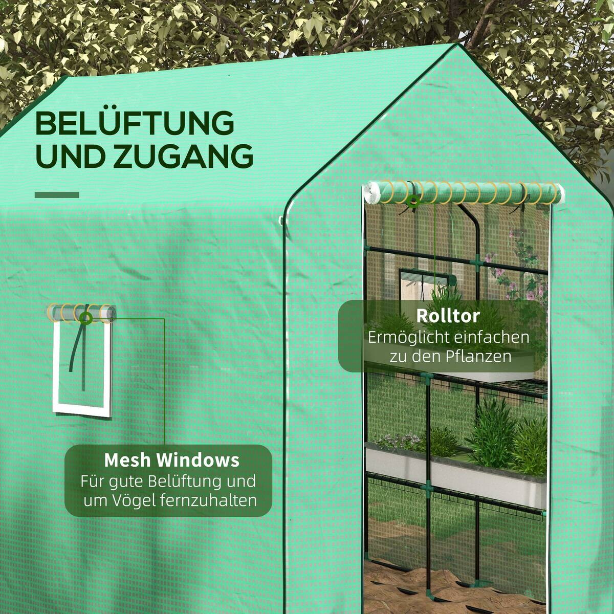 Outsunny Garten-Zubehör grün B/H/L: ca. 213x140x190 cm