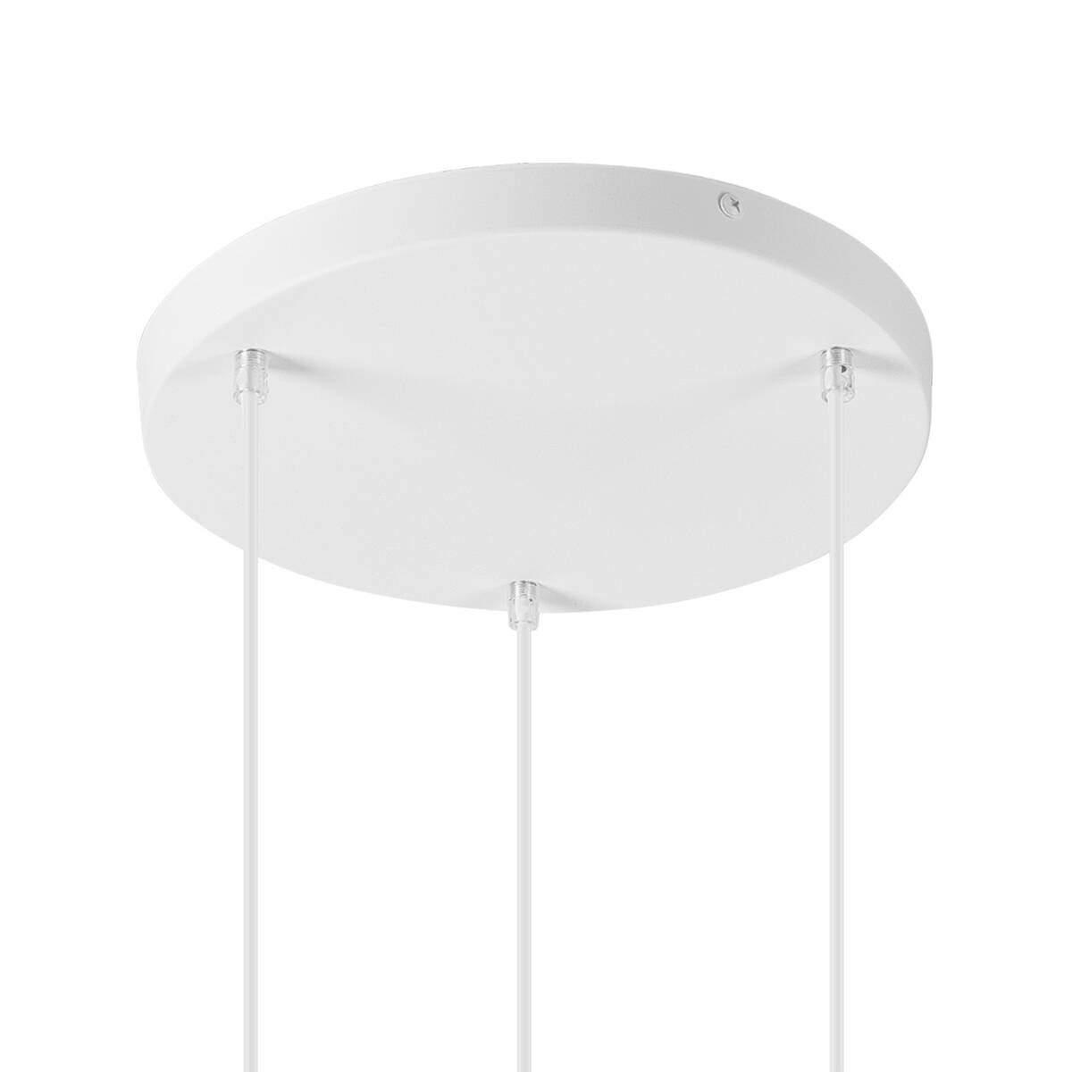 Lamkur Hängeleuchte Eiche weiß Stahl Holz B/H/L: ca. 34x100x34 cm E27 3 Brennstellen