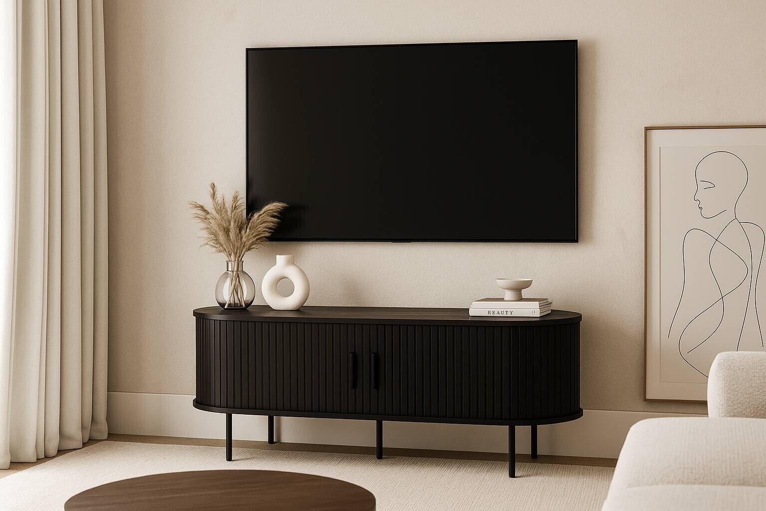 Lowboard SELVA schwarz B/H/T: ca. 120x54x60 cm