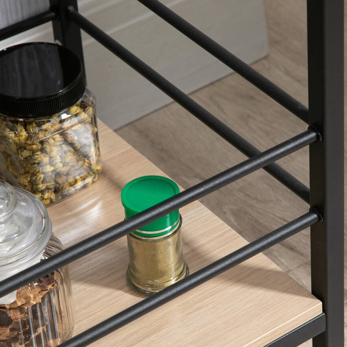 HOMCOM Küchenwagen natur Edelstahl B/H/L: ca. 40x82x75 cm