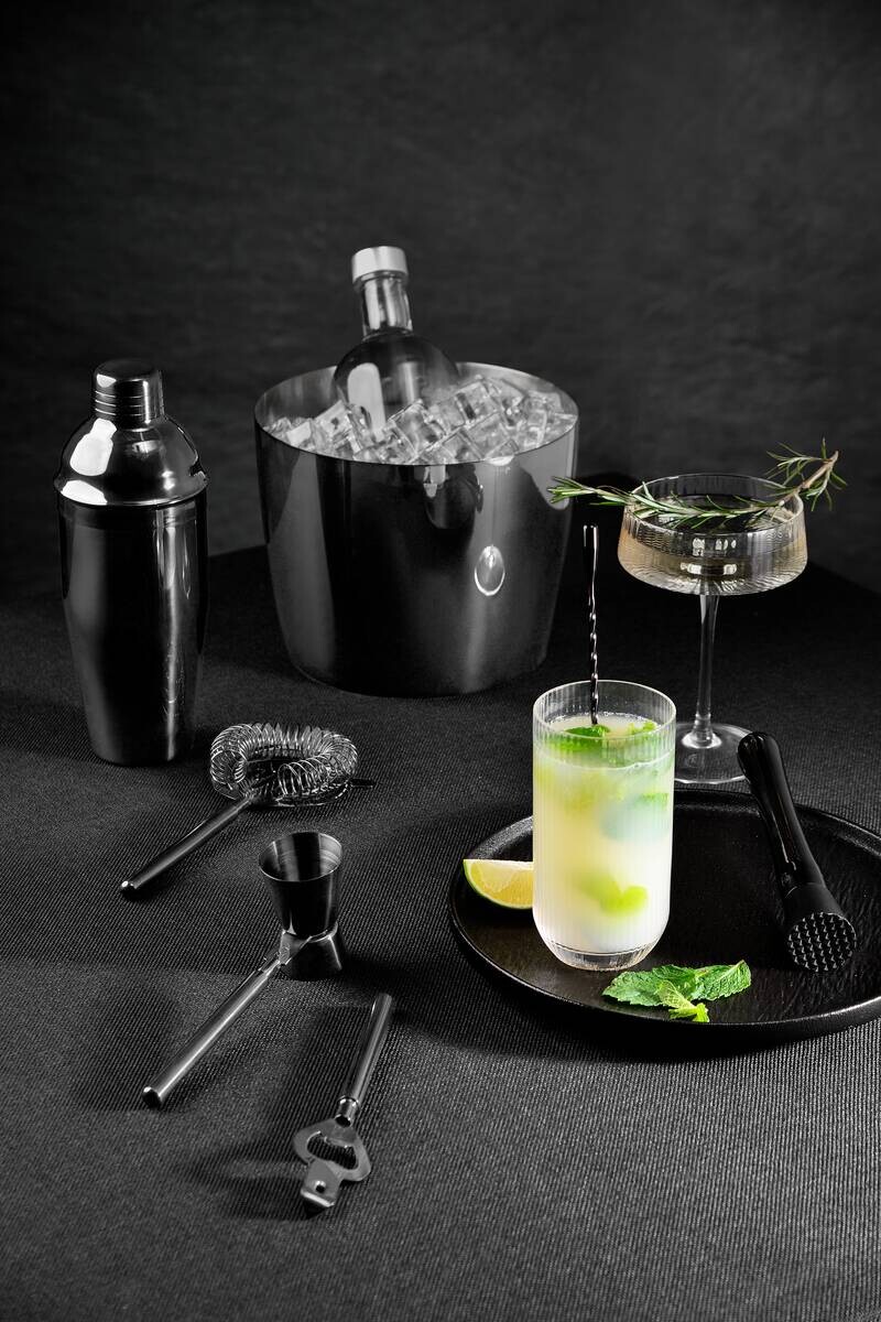 MASTERPRO Cocktail-Set THE DROP schwarz Edelstahl