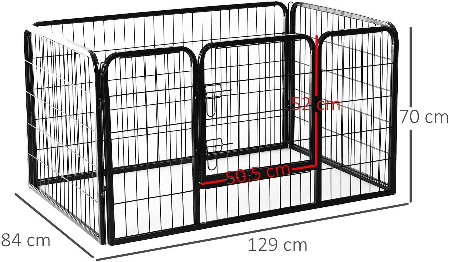 PawHut Welpenauslauf schwarz Metall