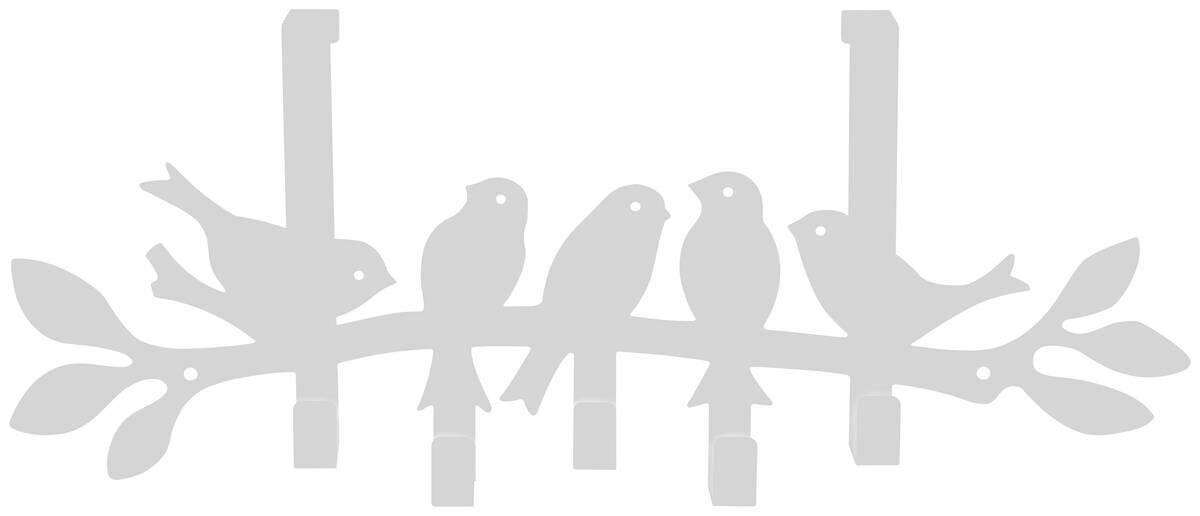 Garderobenleiste Birds weiß Metall B/H/T: ca. 48x19x7 cm