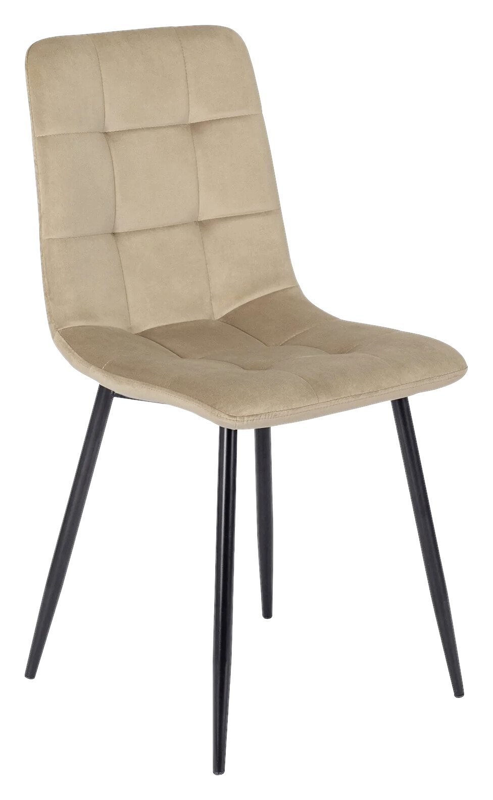 Stuhl PERU beige Velourstoff B/H/T: ca. 42x90,5x52 cm