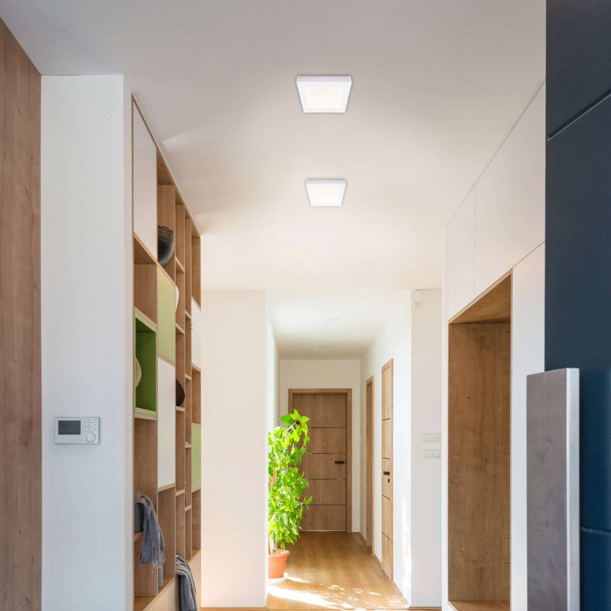 Näve Leuchten LED-Ein-/Aufbauleuchte weiß Kunststoff Metall B/H/T: ca. 22,7x3,5x22,7 cm