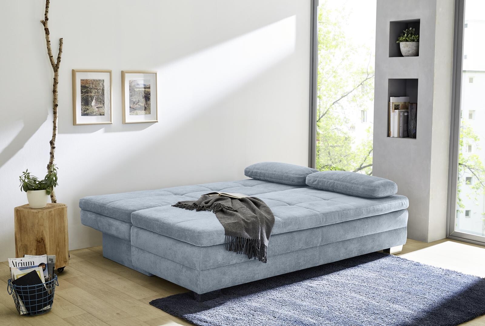 Dauerschlafsofa aqua Polyester B/H/T: ca. 203x85x106 cm