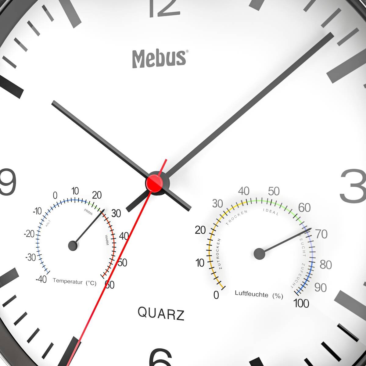 Mebus Wanduhr weiß D: ca. 25 cm