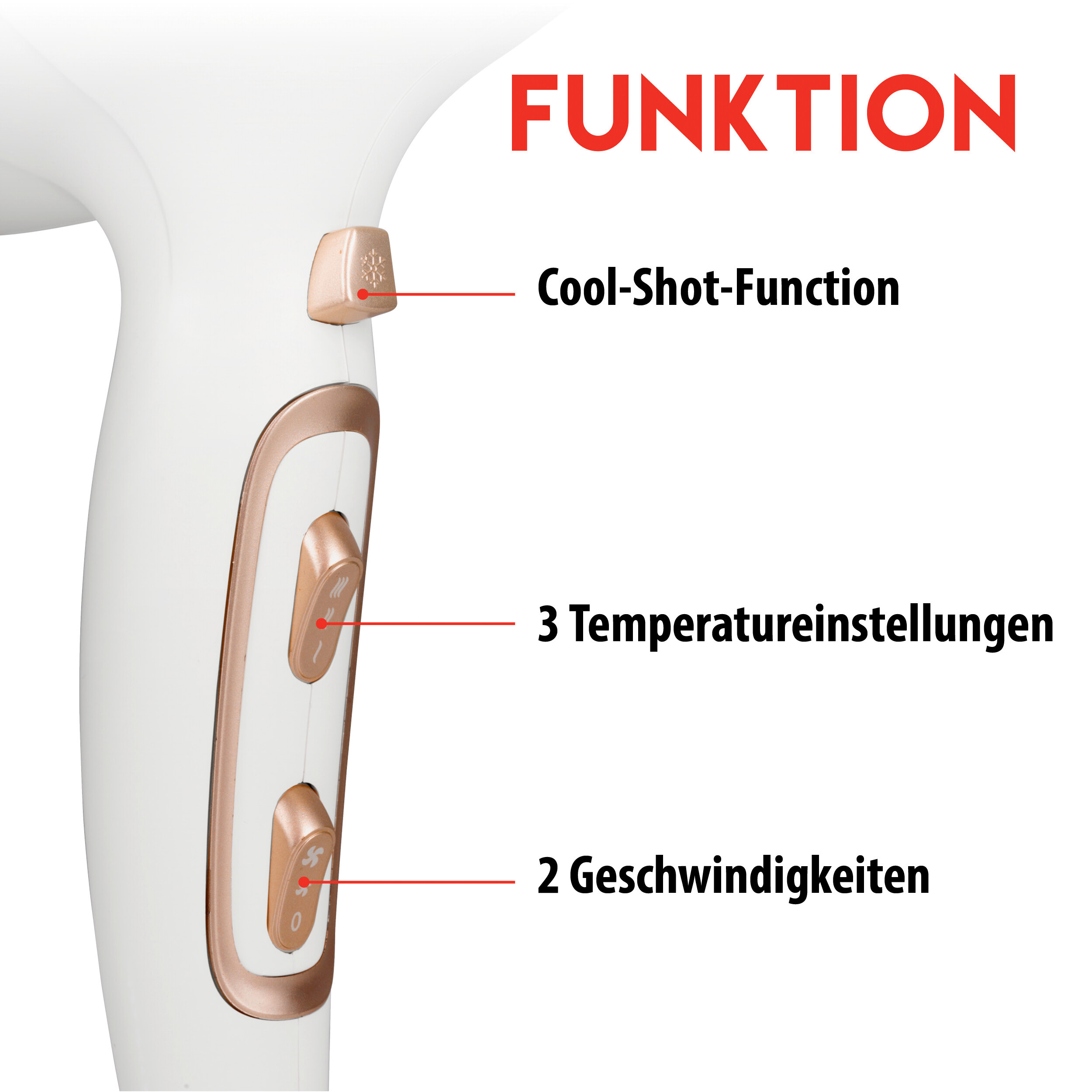 alpina Haartrockner weiß Kunststoff B/H/L: ca. 8x29x30 cm