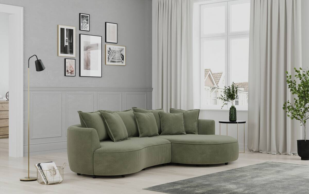 Ecksofa stone Microfaser B/H/T: ca. 287x66x168 cm
