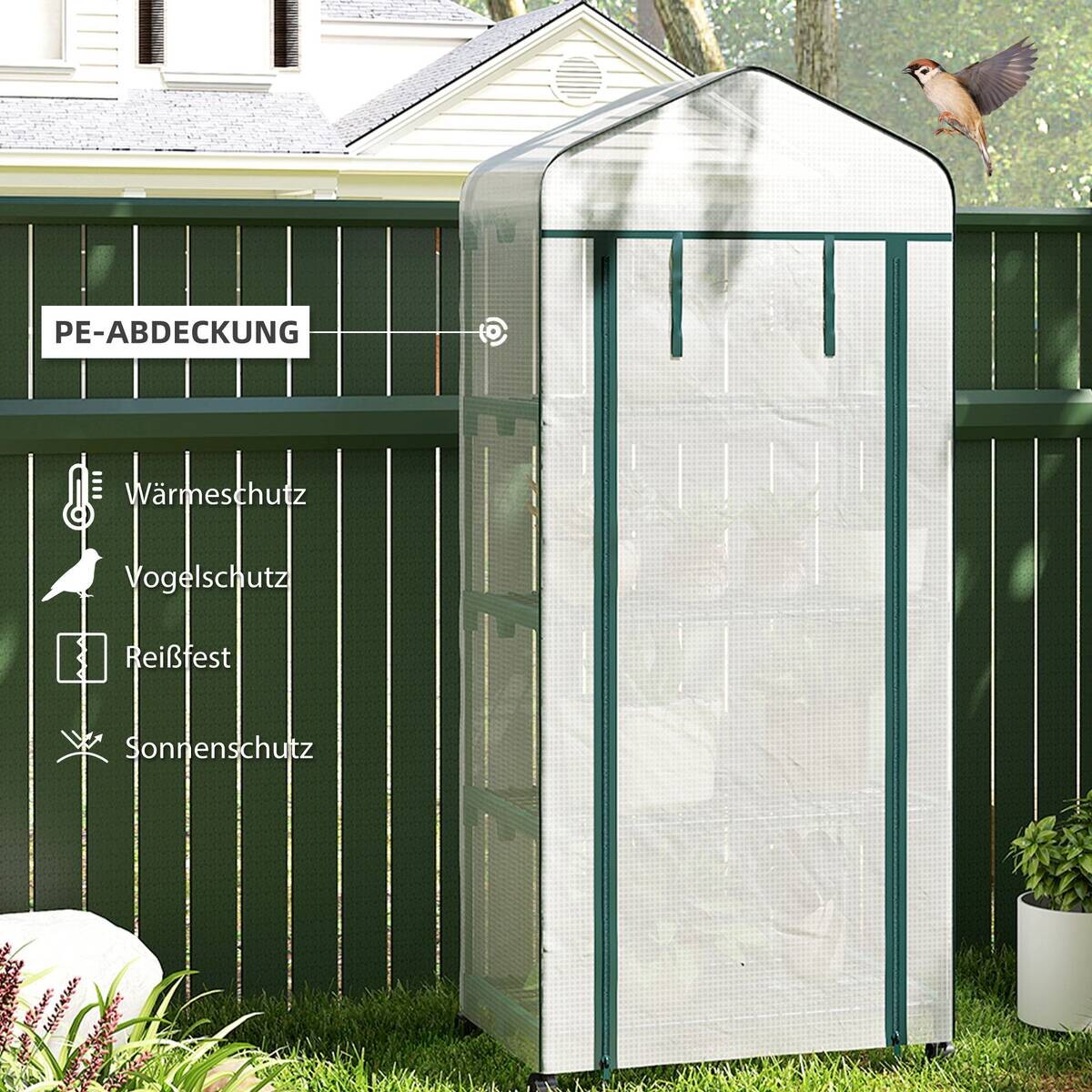 Outsunny Foliengewächshaus B/H/L: ca. 50x165x69 cm