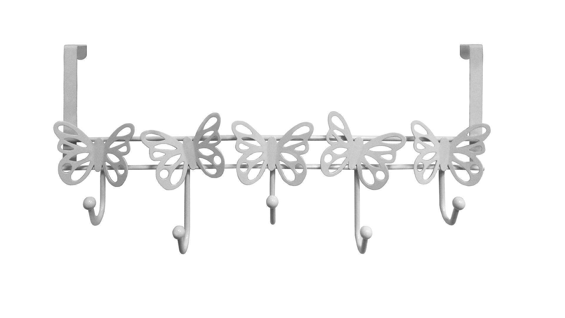Türgarderobe Butterfly weiß pulverbeschichtet Metall B/H/T: ca. 48x22x5 cm