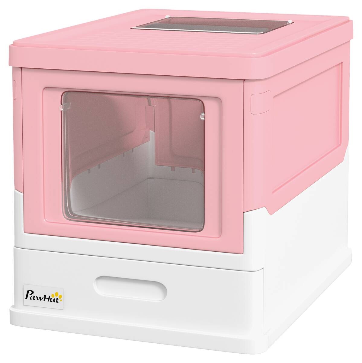 PawHut Katzentoilette rosa Kunststoff B/H/L: ca. 35,5x36,7x47,5 cm