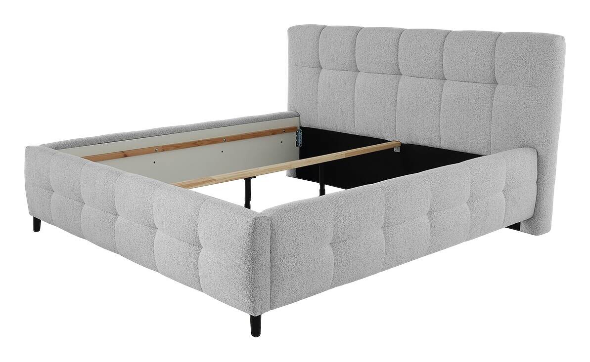 Polsterbettgestell hellgrau Polyester Liegefläche B/L: ca. 180x200 cm Polsterbettgestell hellgrau Polyester Liegefläche B/L: ca. 180x200 cm