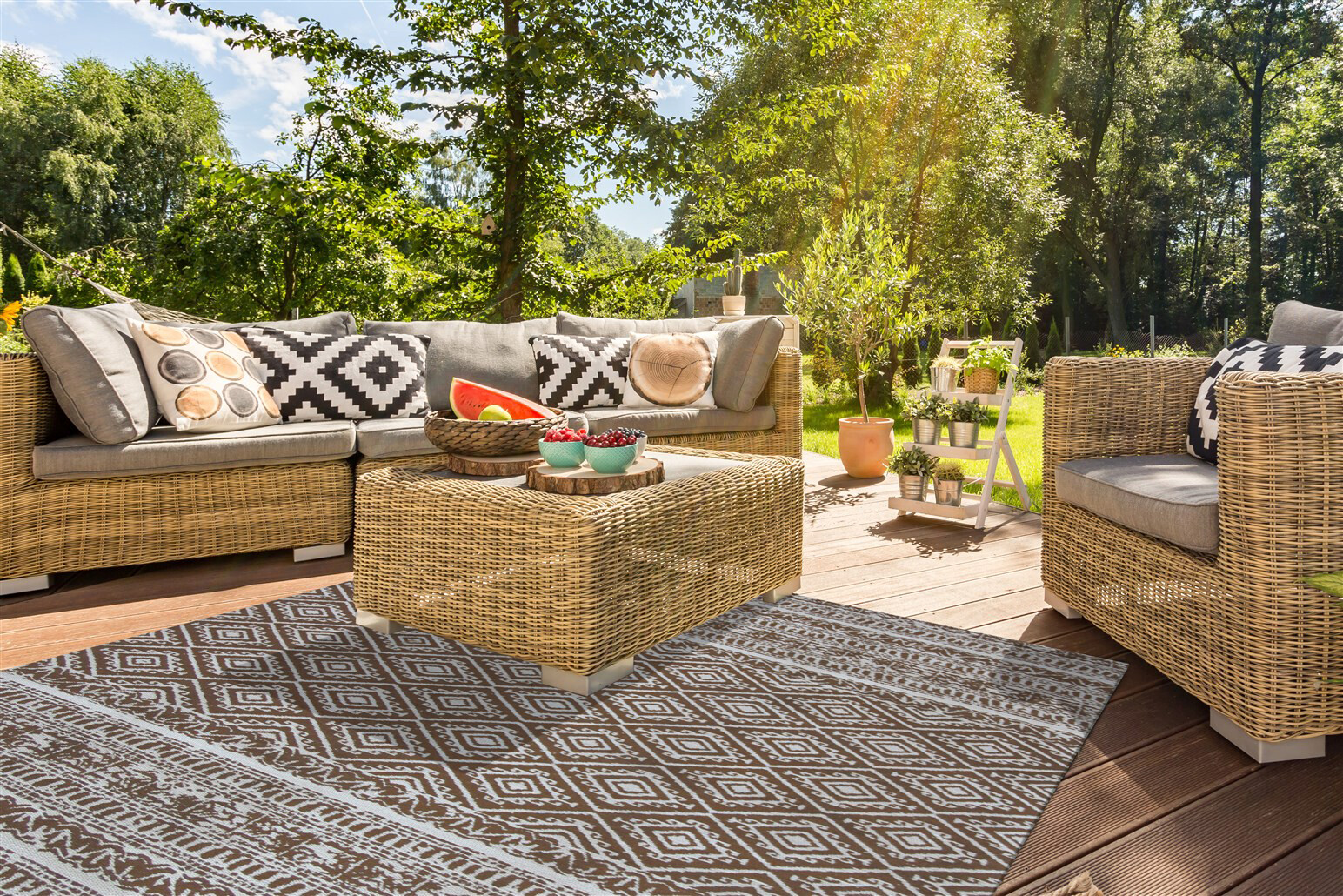 Kayoom Flachgewebeteppich Sunny 110 braun B/L: ca. 80x150 cm