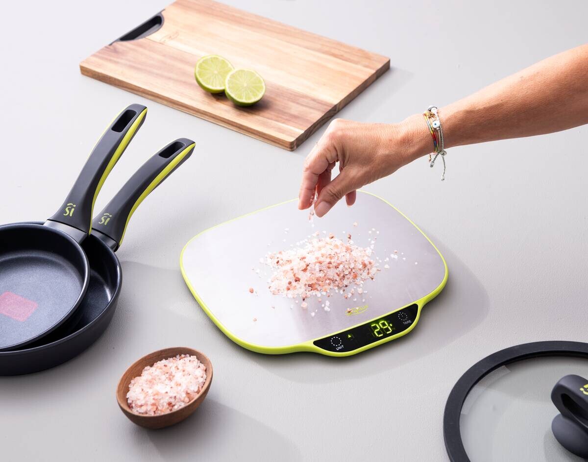 SAN IGNACIO Küchenwaage XTRA gelb Edelstahl B/H/L: ca. 27,2x19x25,1 cm