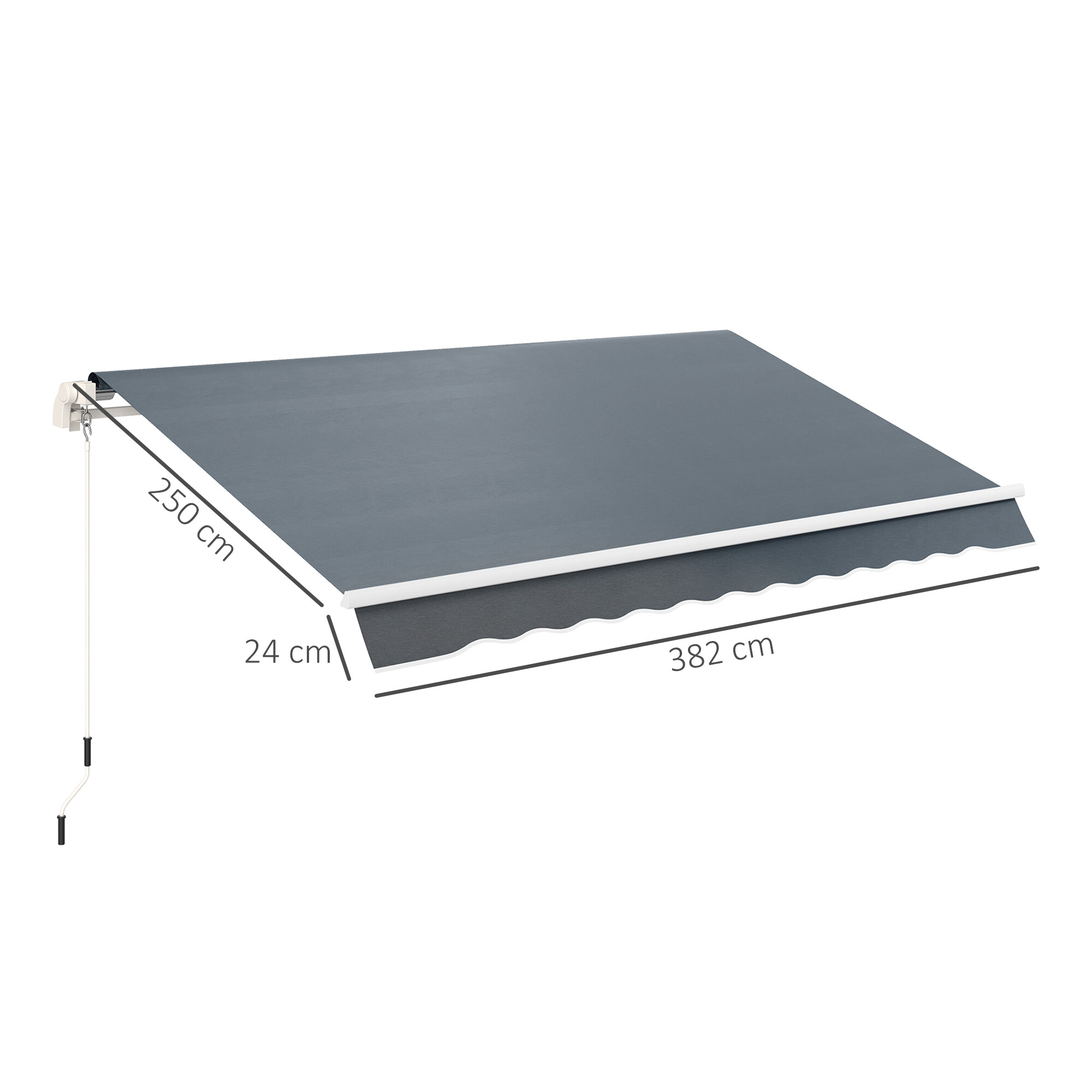 Outsunny Markisenbespannung grau B/H/L: ca. 250x1x382 cm