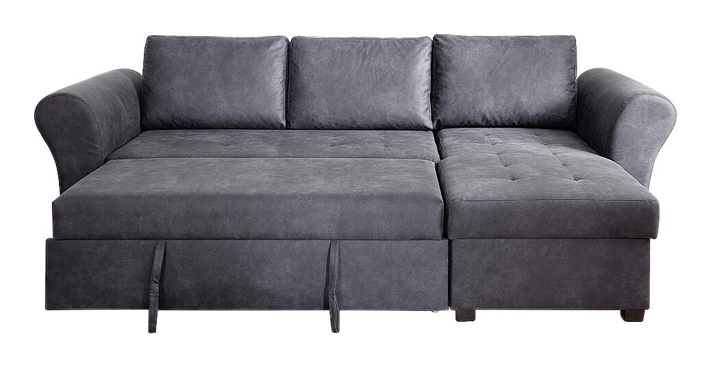 Ecksofa mit Bettfunktion und Bettkasten anthrazit B/H/T: ca. 260x89x155 cm