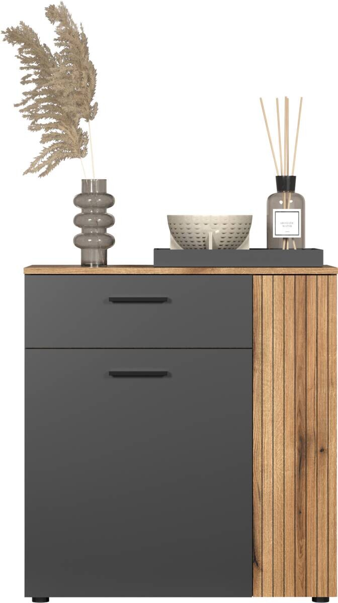Kommode Esteban anthrazit Eiche Evoke Coast Nachbildung B/H/T: ca. 80x86x38 cm