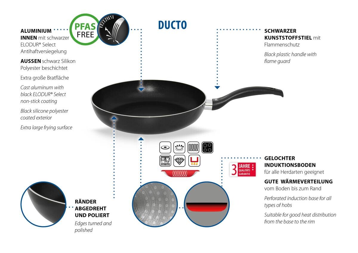 ELO Wokpfanne schwarz Aluminium ELO Wokpfanne schwarz Aluminium