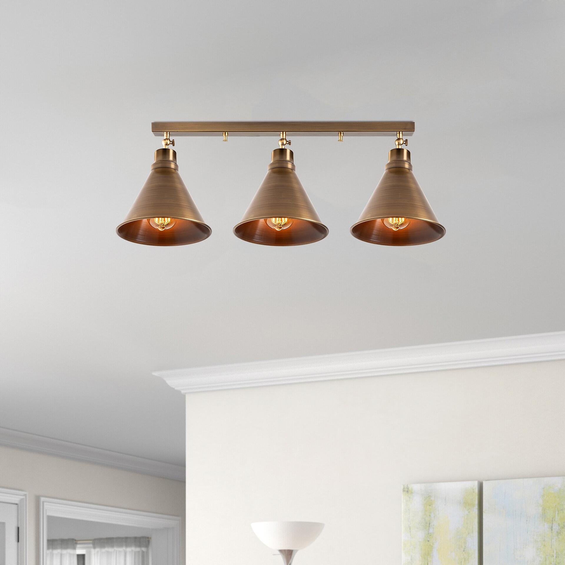 Opviq Deckenleuchte Berceste Metall B/H/T/L: ca. 72x26x20x72 cm E27 3 Brennstellen