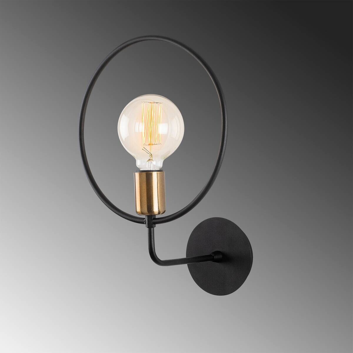 Opviq Wandleuchte schwarz Metall B/H/L: ca. 19x38x26 cm E27 1 Brennstellen