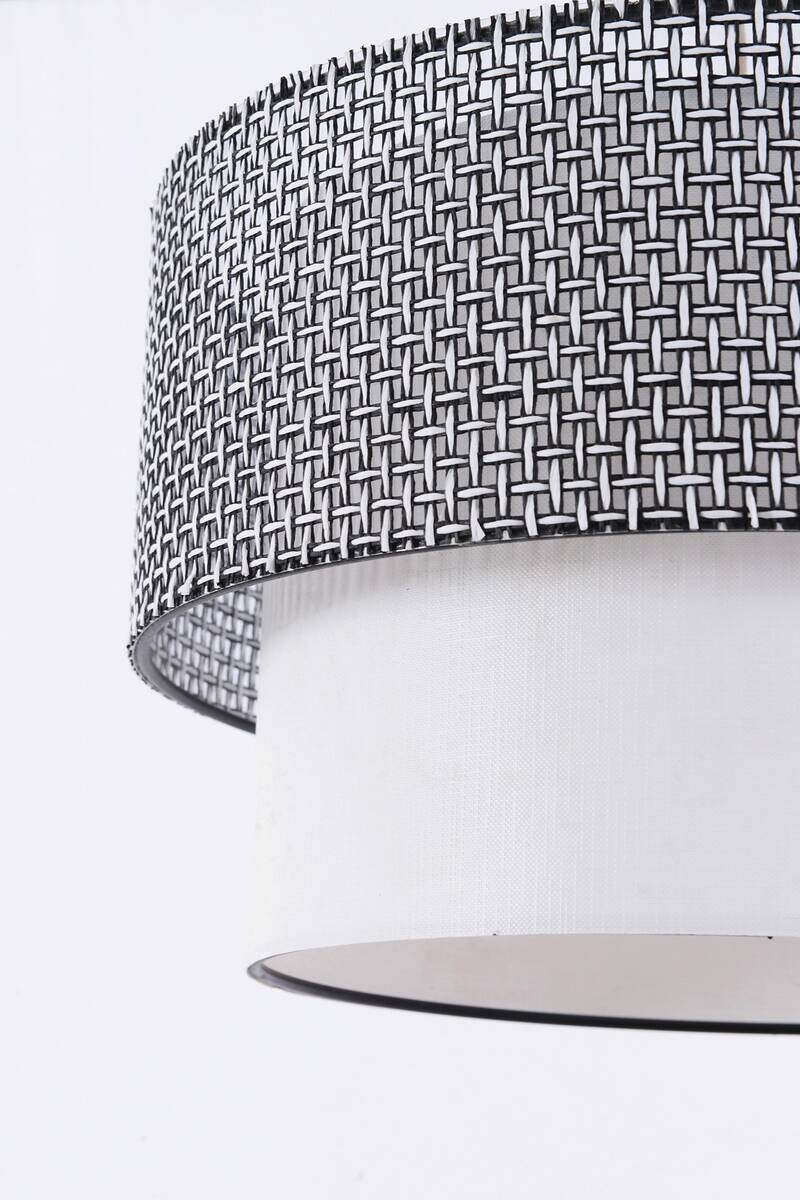 Opviq Pendelleuchte Coral grau weiß Baumwolle Metall B/H/T/L/D: ca. 30x70x30x30x30 cm E27 1 Brennstellen