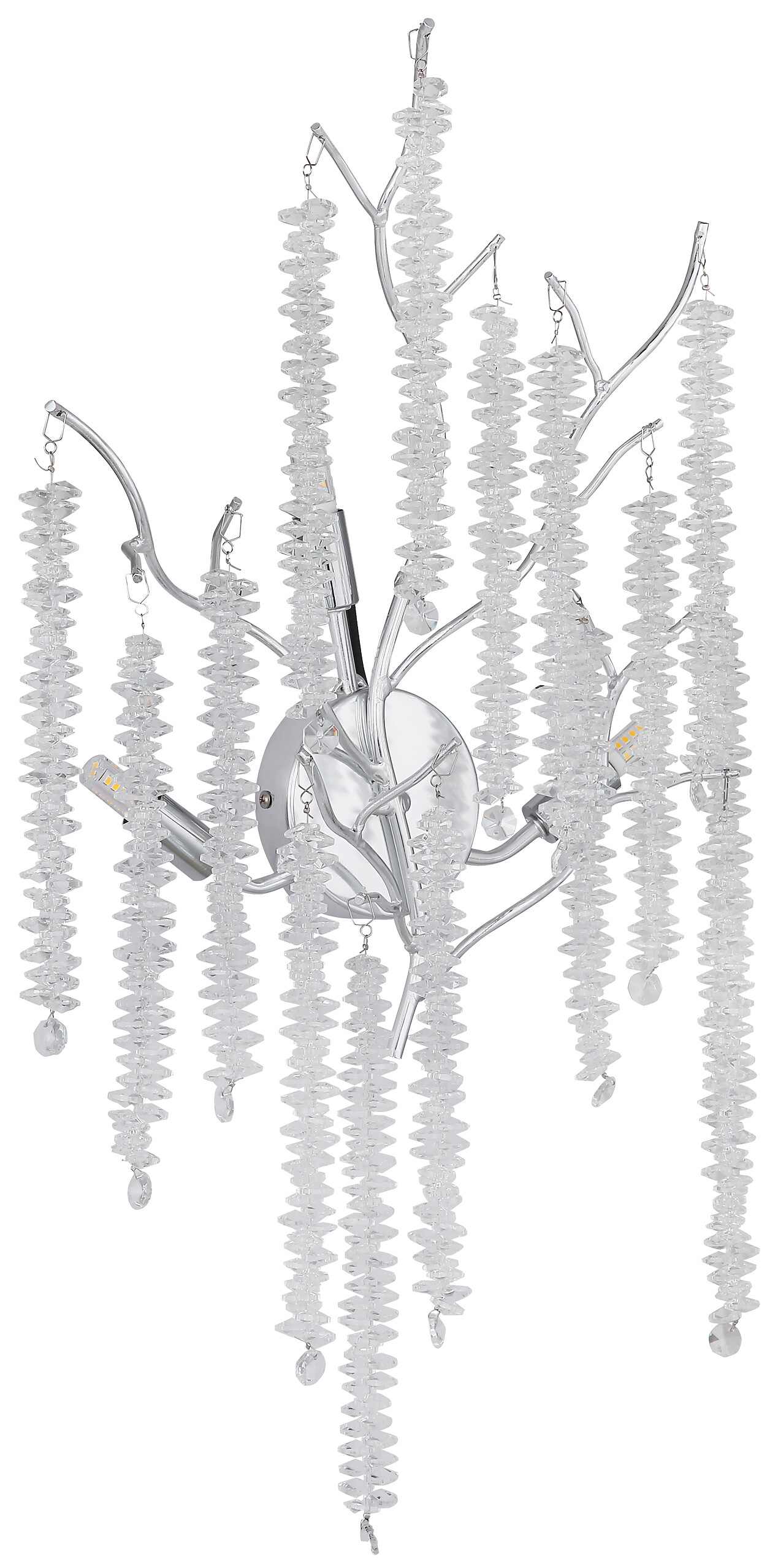 GLOBO Wandleuchte Chrom klar Metall Kunststoff B/H/L: ca. 40x25x40 cm