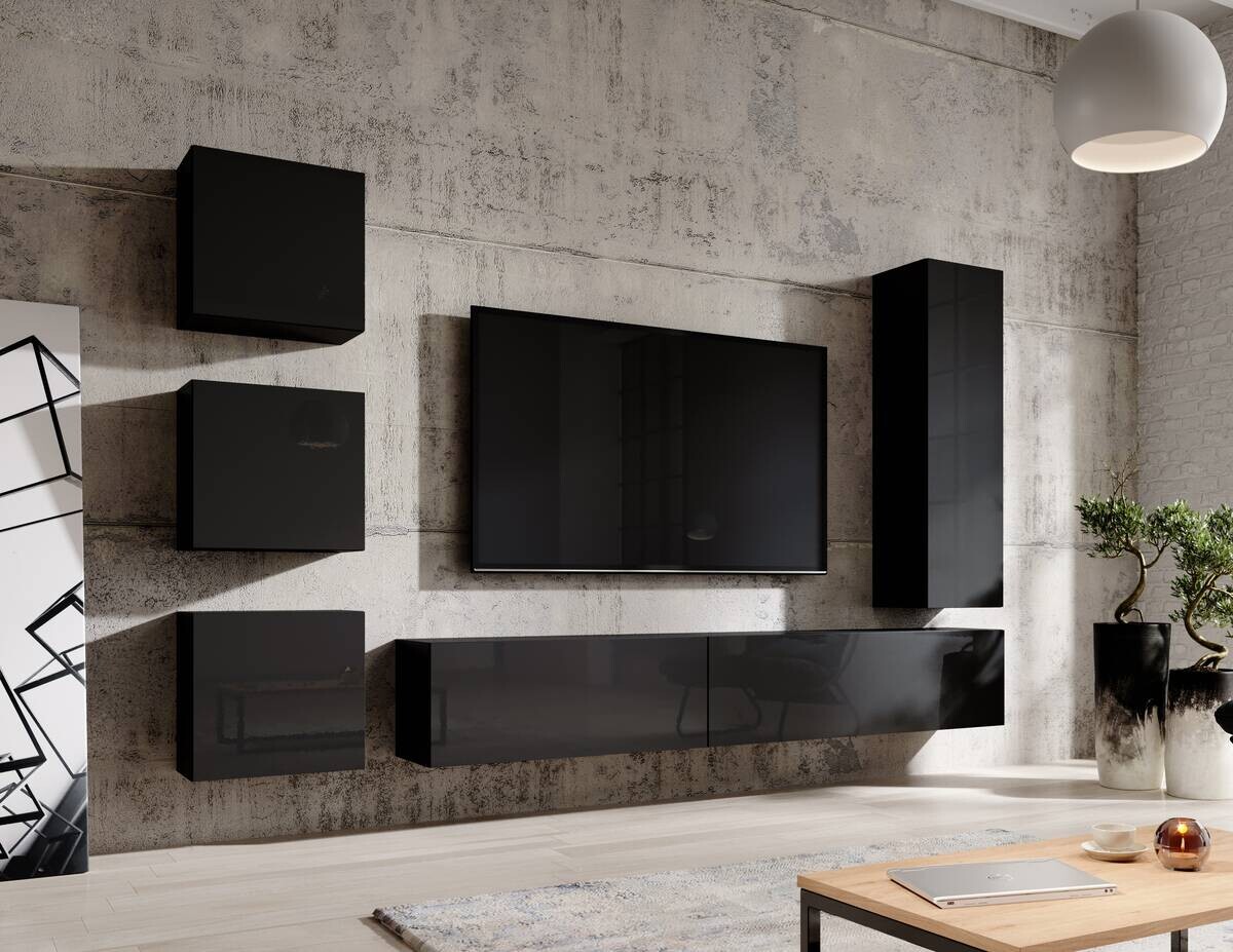 Hängeschrank VIVIEN schwarz schwarz glanz B/H/T: ca. 50x50x30 cm Hängeschrank VIVIEN schwarz schwarz glanz B/H/T: ca. 50x50x30 cm