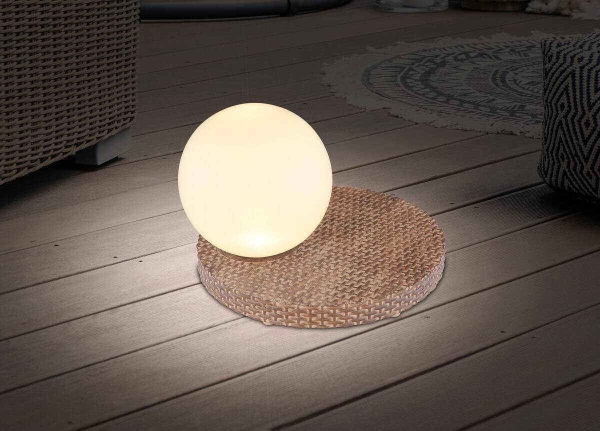 LED-Solarleuchte braun Rattan B/H/T: ca. 20x17x20 cm