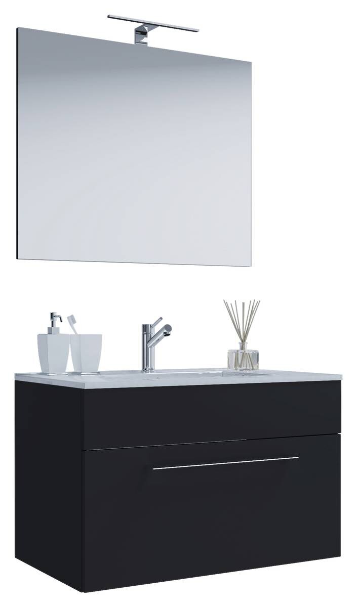 Waschplatz 3tlg-Badinos schwarz B/H/T: ca. 80x50x46 cm