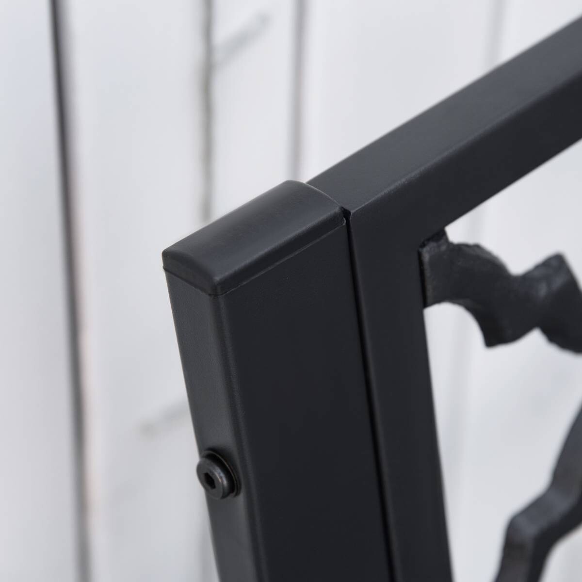 Outsunny Gartenbank schwarz Eisen B/H/L: ca. 58,5x89x128 cm