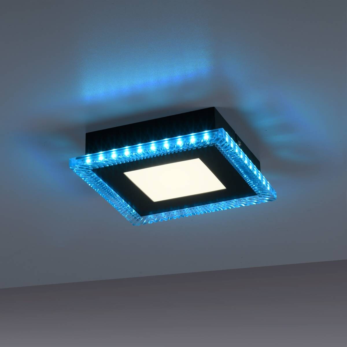 Just Light LED-Deckenleuchte 14510-18 schwarz Kunststoff B/H/L: ca. 20x5x20 cm