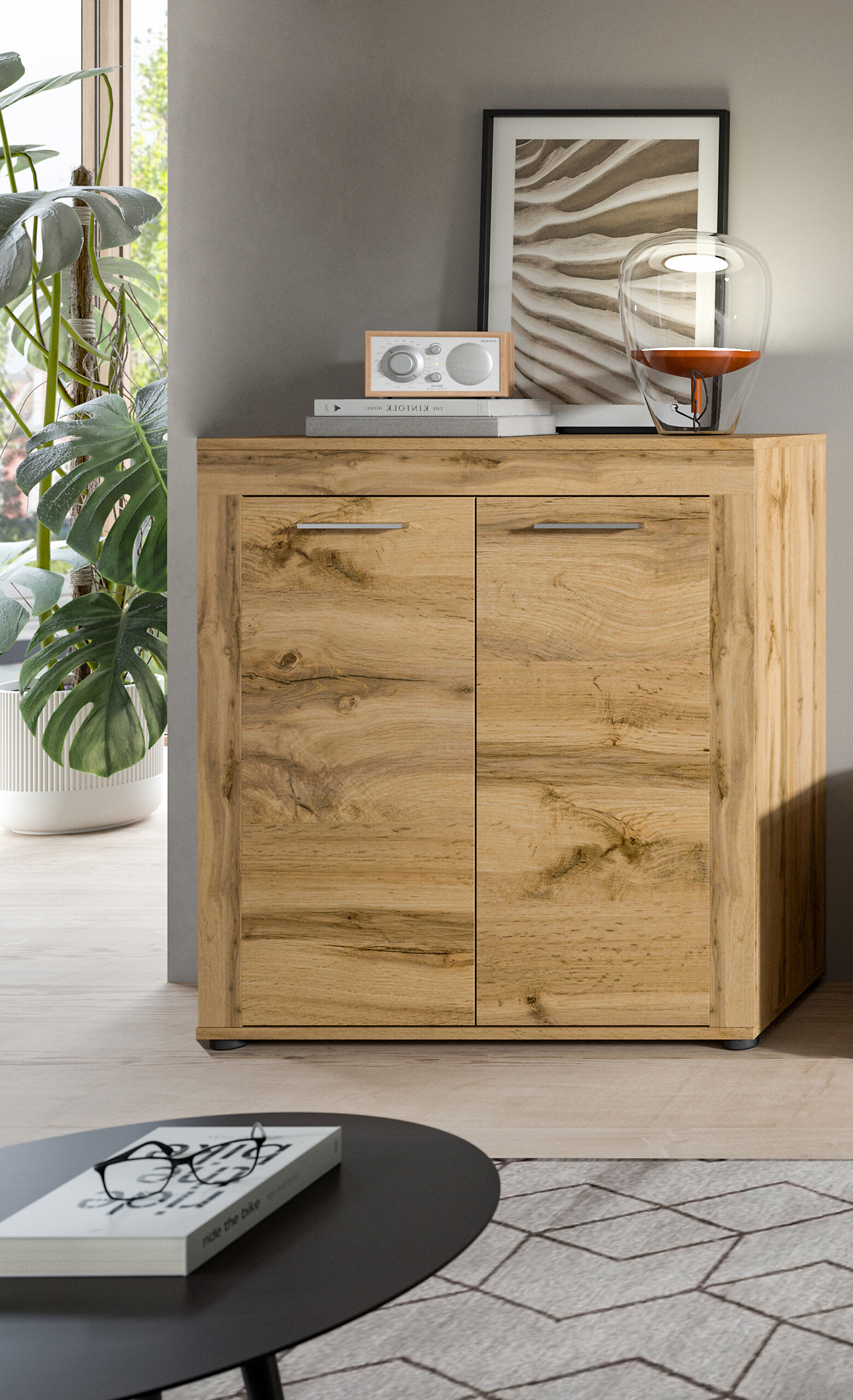 Highboard Jam Eiche Wotan Nachbildung B/H/T: ca. 80x88x35 cm