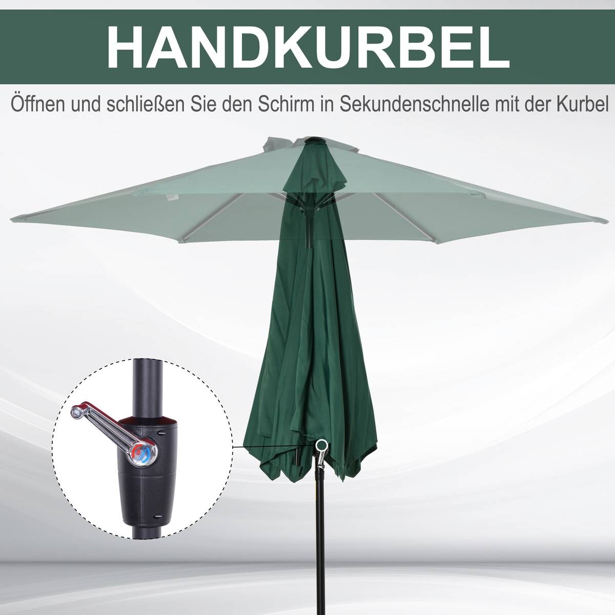 Outsunny Sonnenschirm grün Stahl B/H/L: ca. 270x235x270 cm