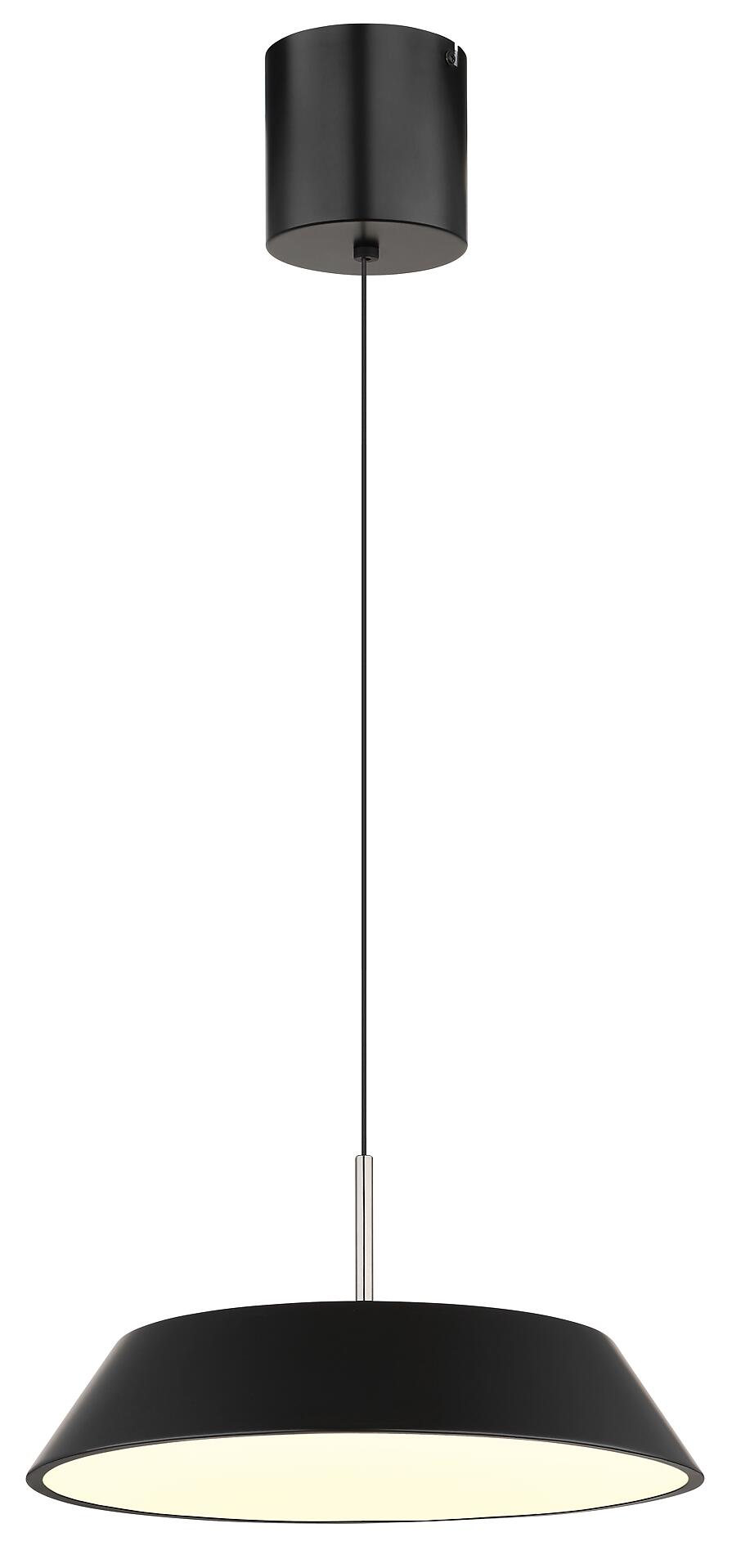 GLOBO LED-Hängeleuchte Opal mattschwarz Metall Kunststoff H/D: ca. 180x40 cm 1.0 Brennstellen