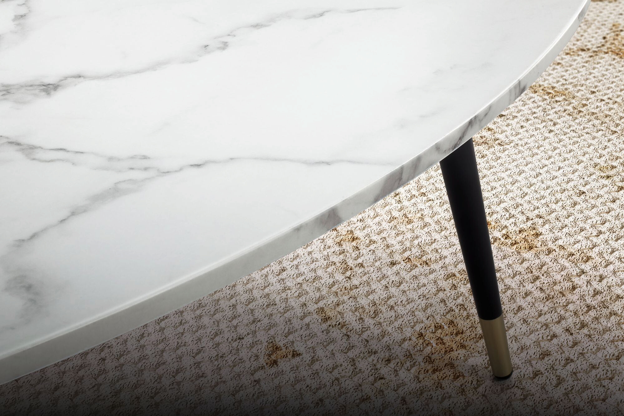 Wohnling Couchtisch weiß Marmor B/H/T: ca. 90x41x60 cm