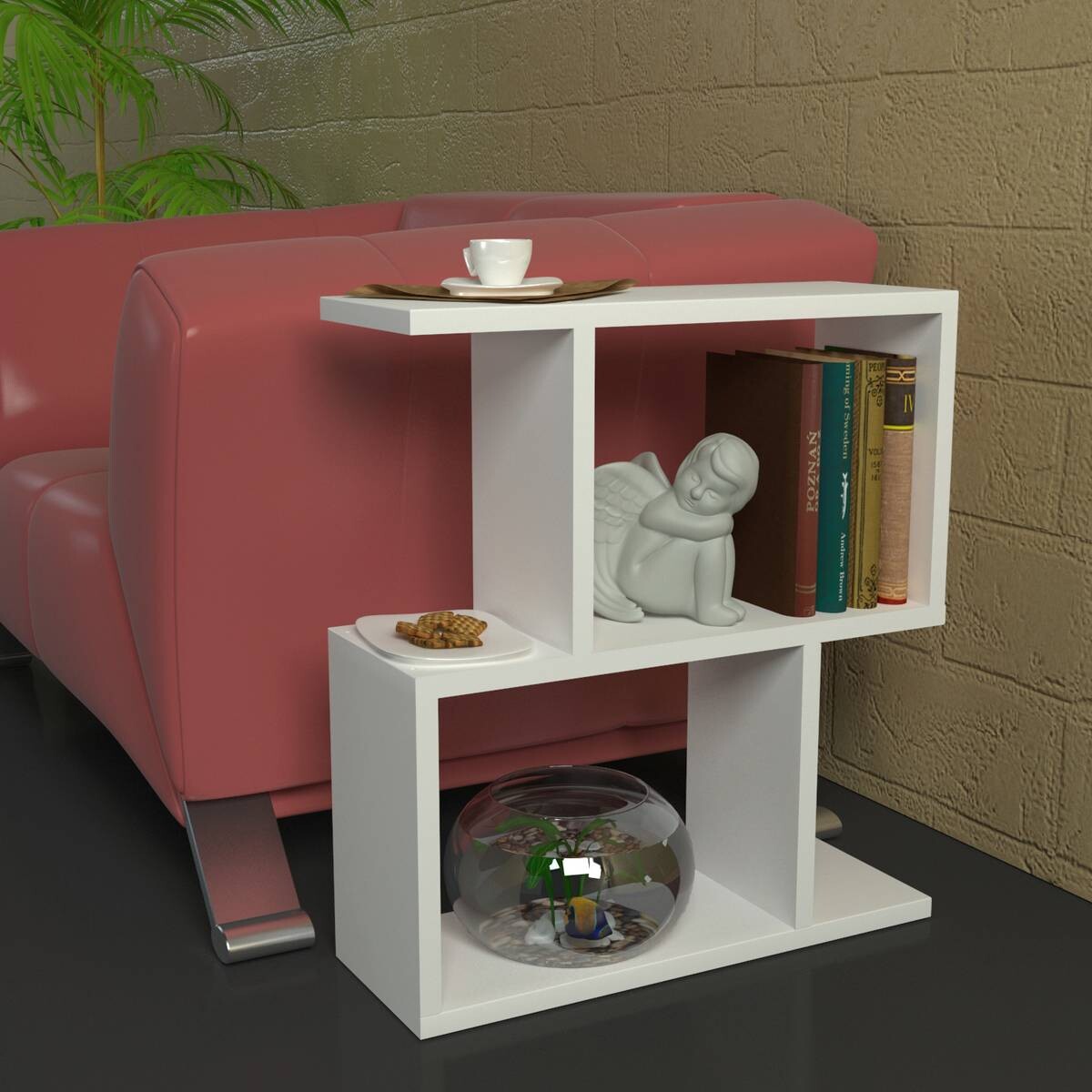 Beistelltisch Karinus weiß Spanplatte B/H/T: ca. 50x55x17 cm