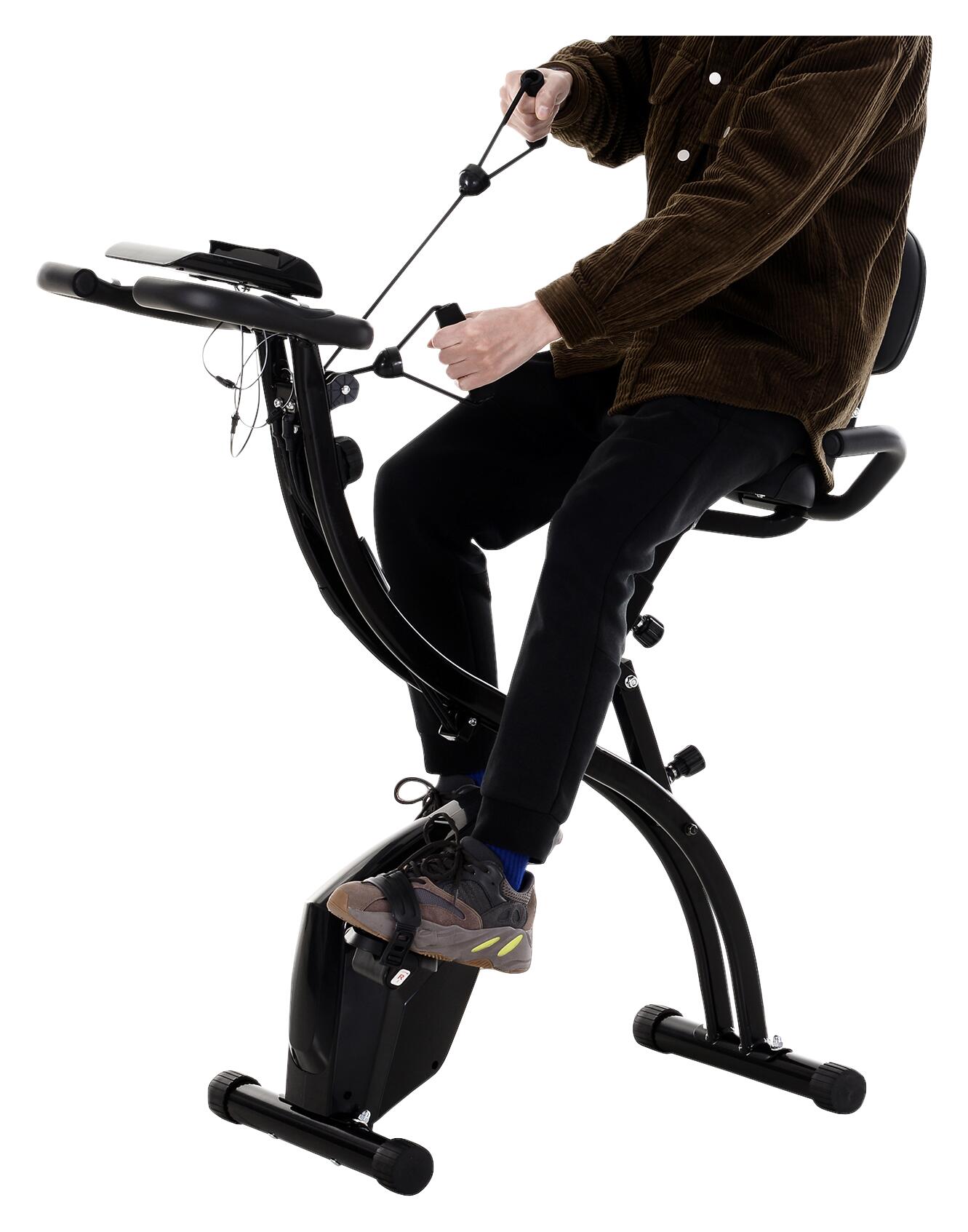 HOMCOM Fahrradtrainer schwarz Stahl