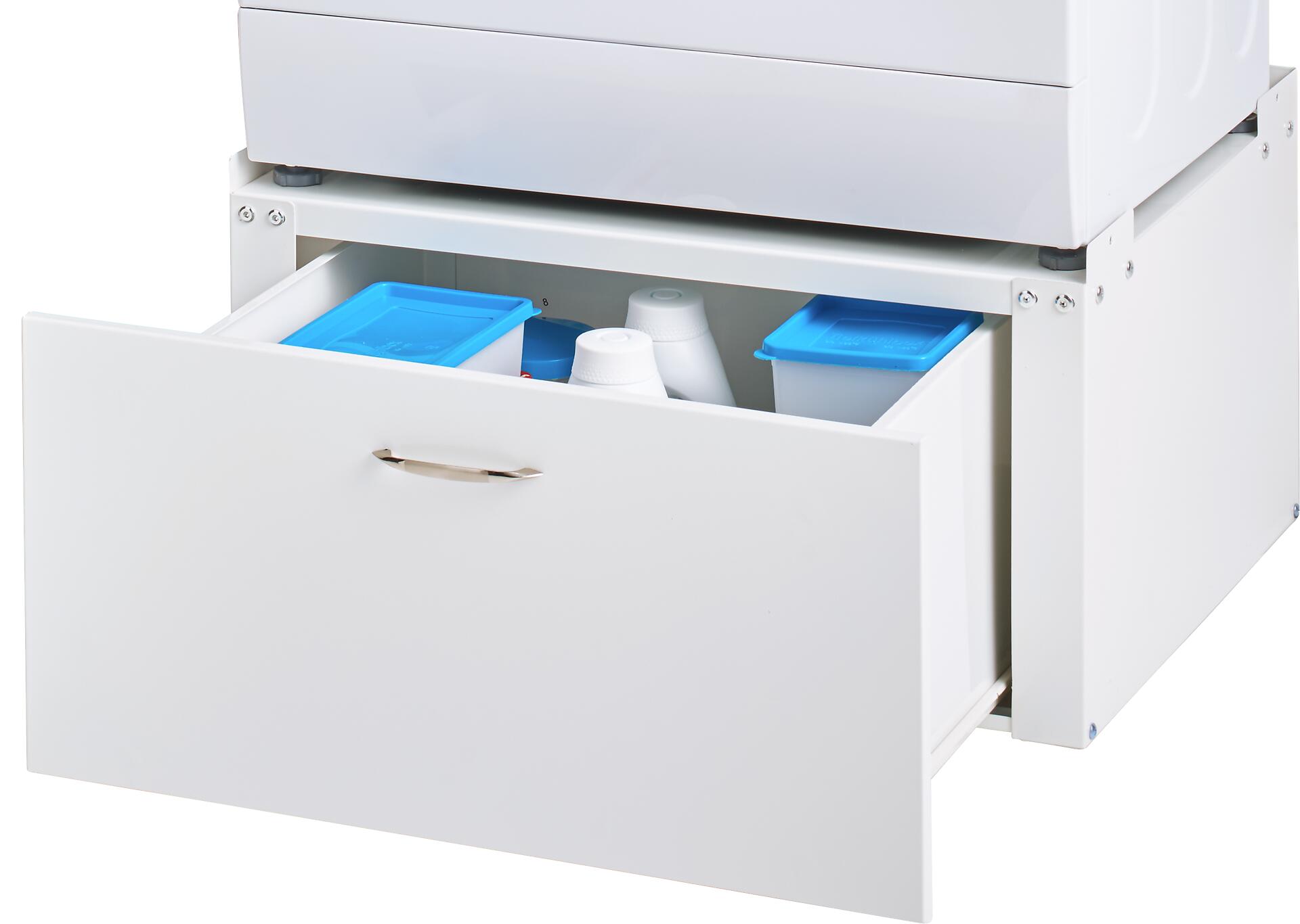 POCOline Waschmaschinen-Unterschrank weiß Metall
