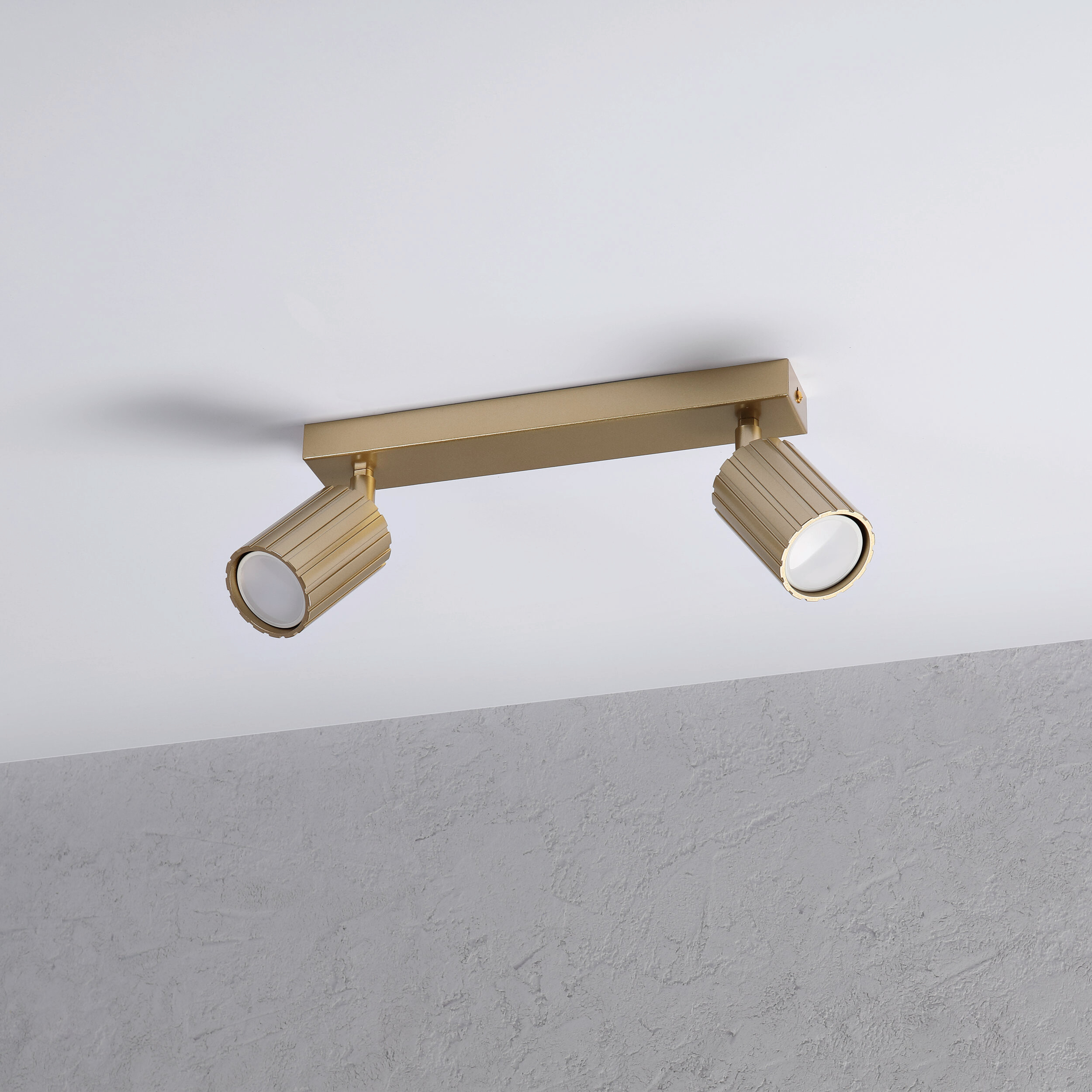 Lamkur Strahler Prisma gold Stahl B/H/L: ca. 6,5x16,5x30 cm 2 Brennstellen