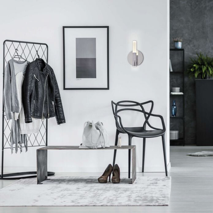 Näve Leuchten LED Wandleuchte NV1278642 Chrom Stahl Glas H/D: ca. 19x13 cm 1 Brennstellen